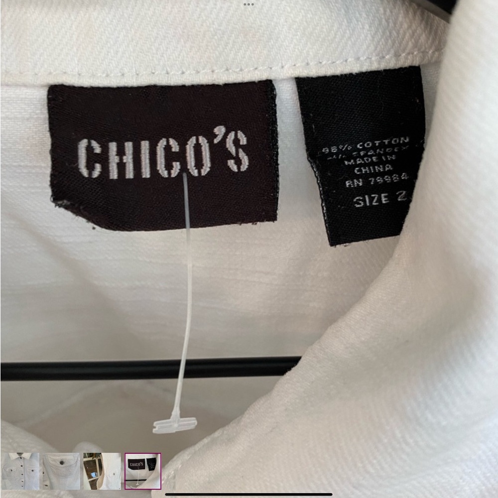 NWOT Chico's White Jean vest - Picture 6 of 6
